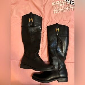 Tommy Hilfiger Black Leather Fall Boots